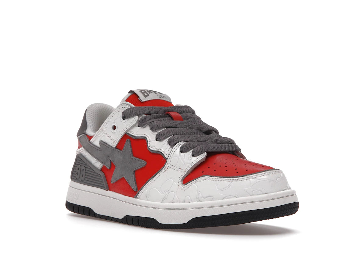 A Bathing Ape Bape SK8 Sta White Red