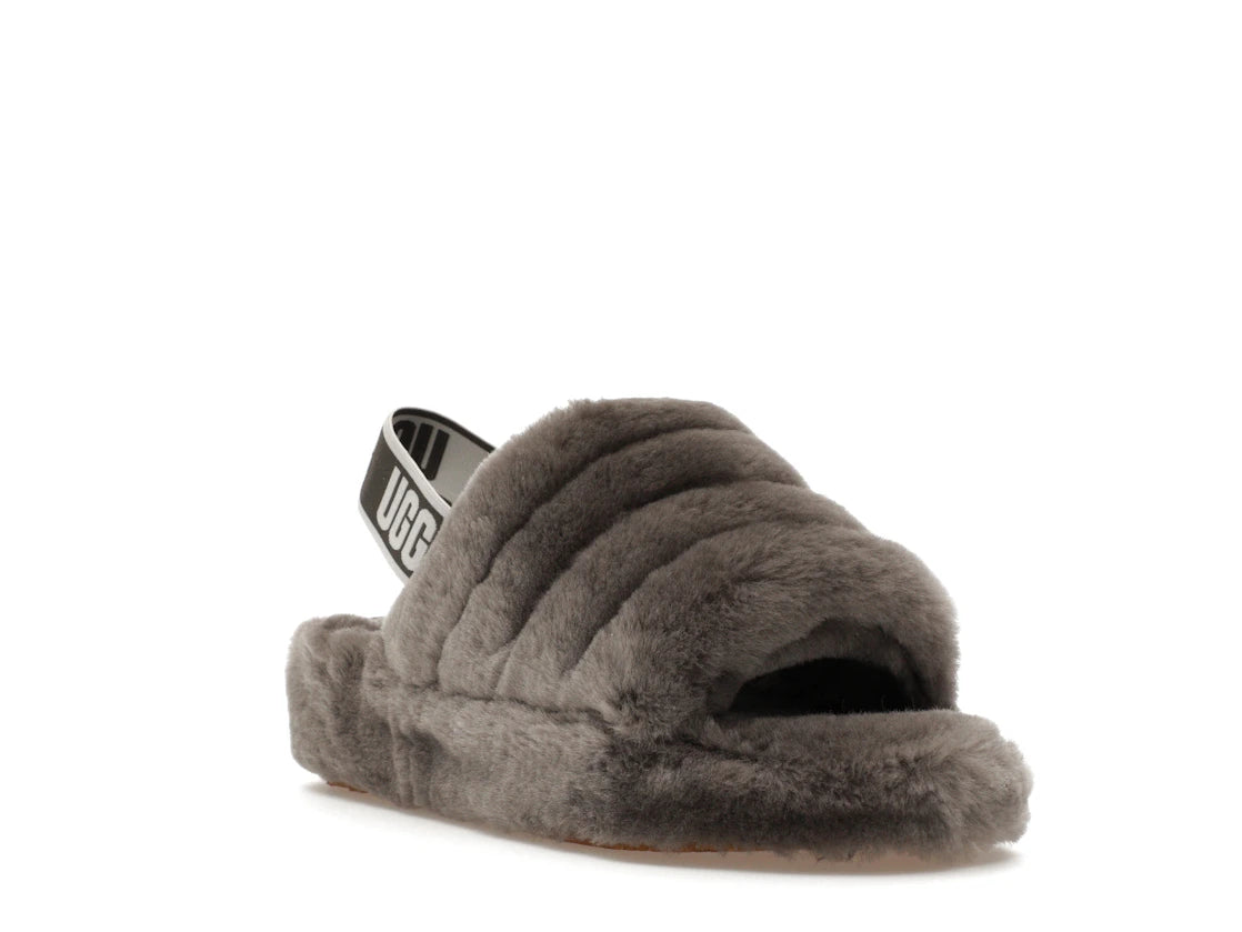 tenisky a boty UGG Fluff Yeah Slide Charcoal (W) 1095119-CHRC ADONIO