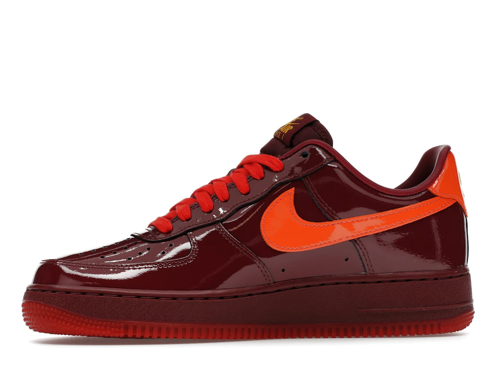 tenisky a boty Nike Air Force 1 Low Patent Leather Dark Team Red Safety Orange ADONIO