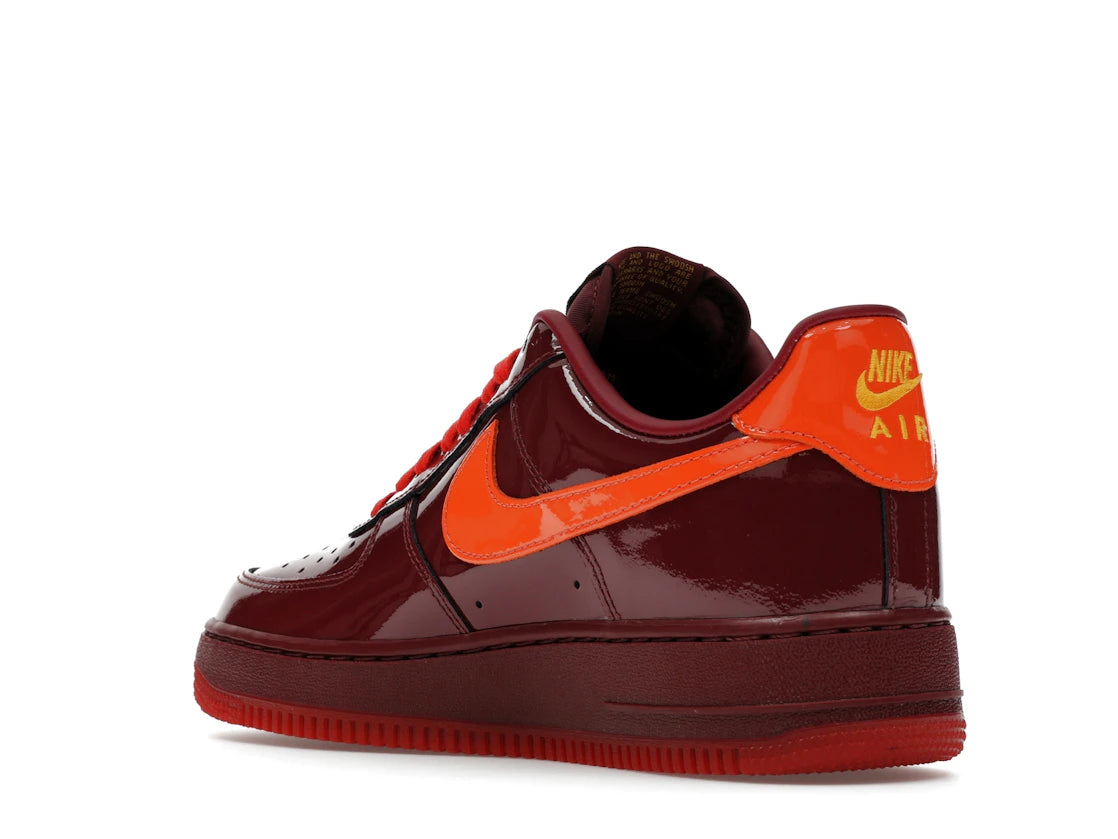 tenisky a boty Nike Air Force 1 Low Patent Leather Dark Team Red Safety Orange ADONIO