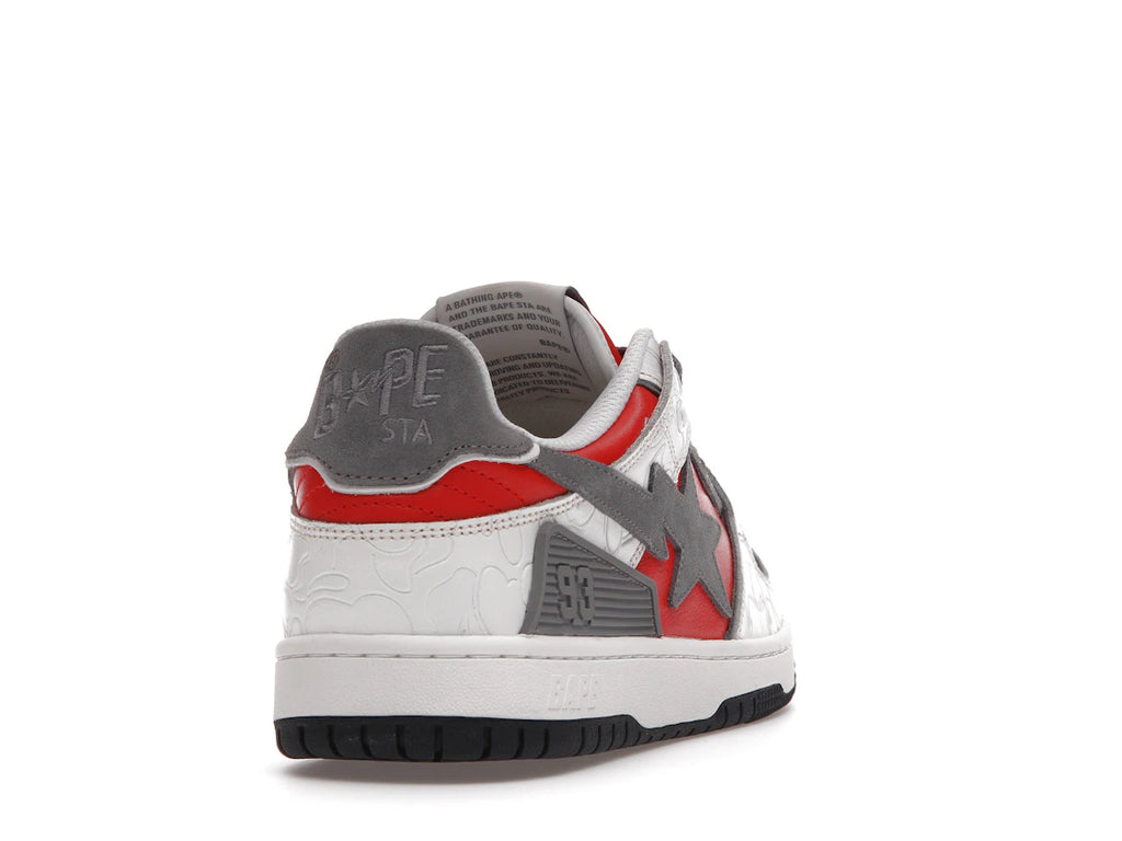 A Bathing Ape Bape SK8 Sta White Red