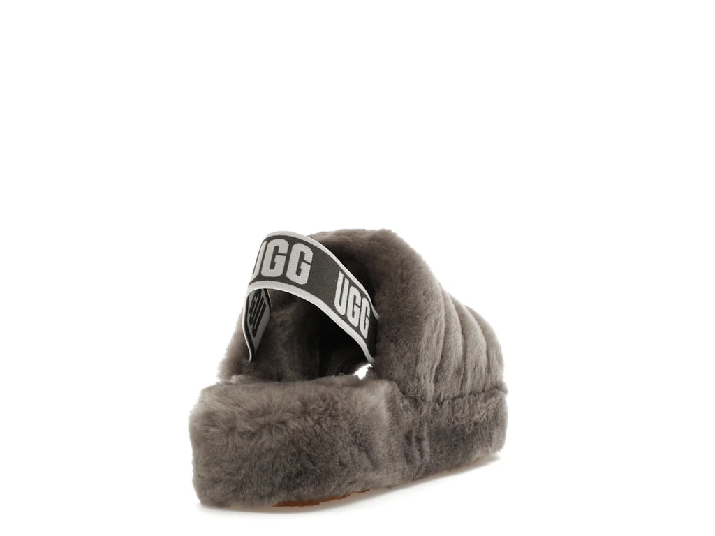 tenisky a boty UGG Fluff Yeah Slide Charcoal (W) 1095119-CHRC ADONIO