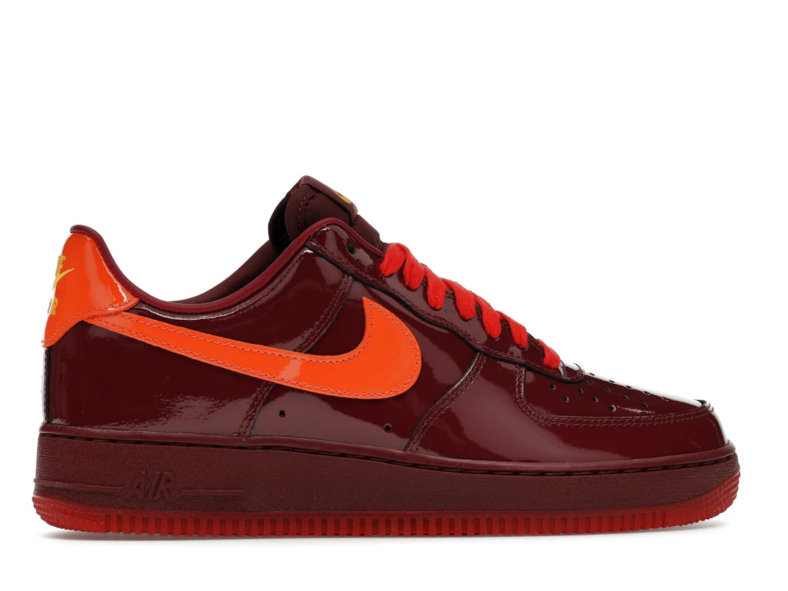 tenisky a boty Nike Air Force 1 Low Patent Leather Dark Team Red Safety Orange ADONIO