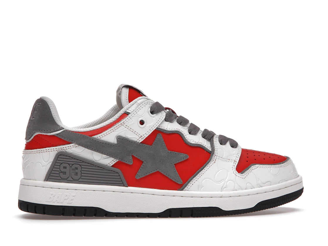 A Bathing Ape Bape SK8 Sta White Red
